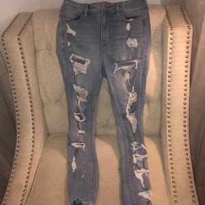 American Eagle high waisted ripped jeggins